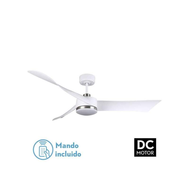 Ventilador de techo led Dc Tempel 26w Blanco/niquel con 3 Aspas - 1