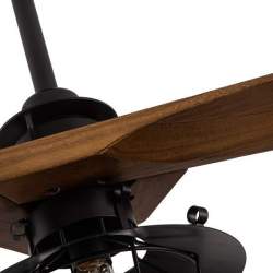 Ventilador de techo Dc Vulturno Negro con 1 casquillo E27 con 3 Aspas Roble - 4