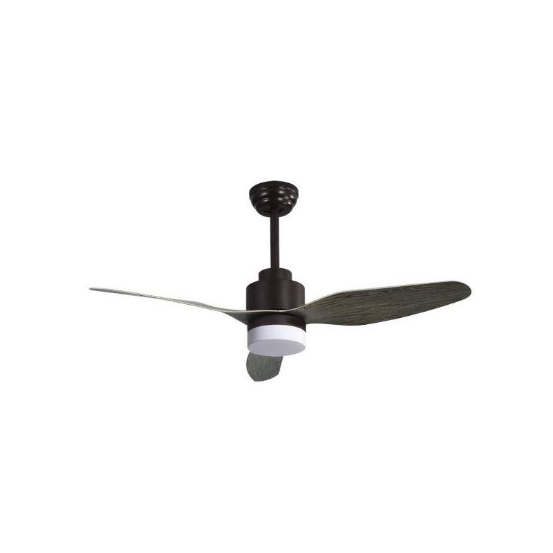 Ventilador de techo led Gerona 18w Marron/roble con 3 Aspas - 1