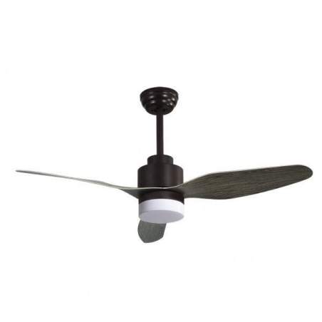 Ventilador de techo led Gerona 18w Marron/roble con 3 Aspas - 1