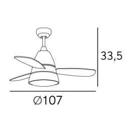Ventilador de techo Iseran Cromo 2 casquillos E27 con 3 Aspas - 2