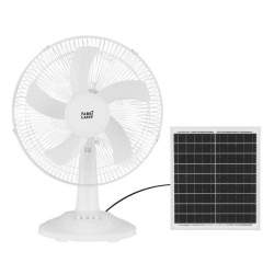 Ventilador Sobremesa DC Solar Abanico Blanco 20w con 5 Aspas blancas - 1
