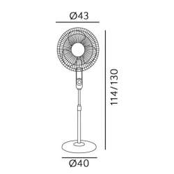 Ventilador De Pie Calma Blanco 45w con 3 Aspas blancas - 2