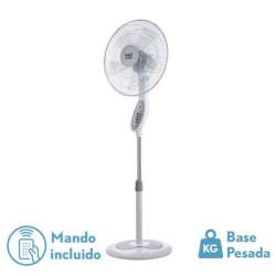 Ventilador De Pie Floxo Blanco/gris 45w con 5 Aspas - 1