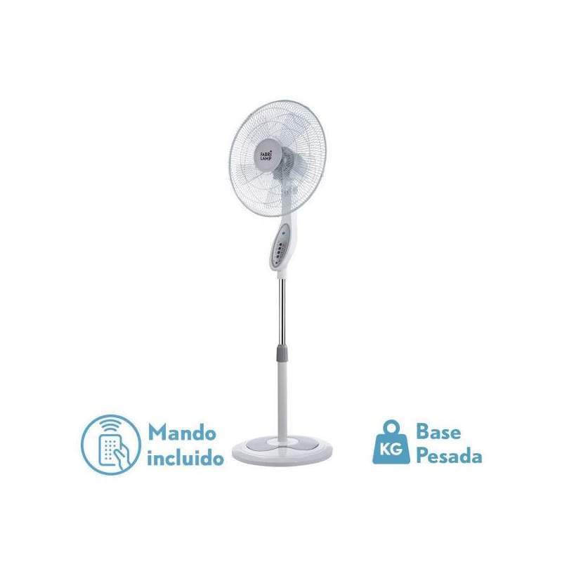 Ventilador De Pie Floxo Blanco/gris 45w con 5 Aspas - 1
