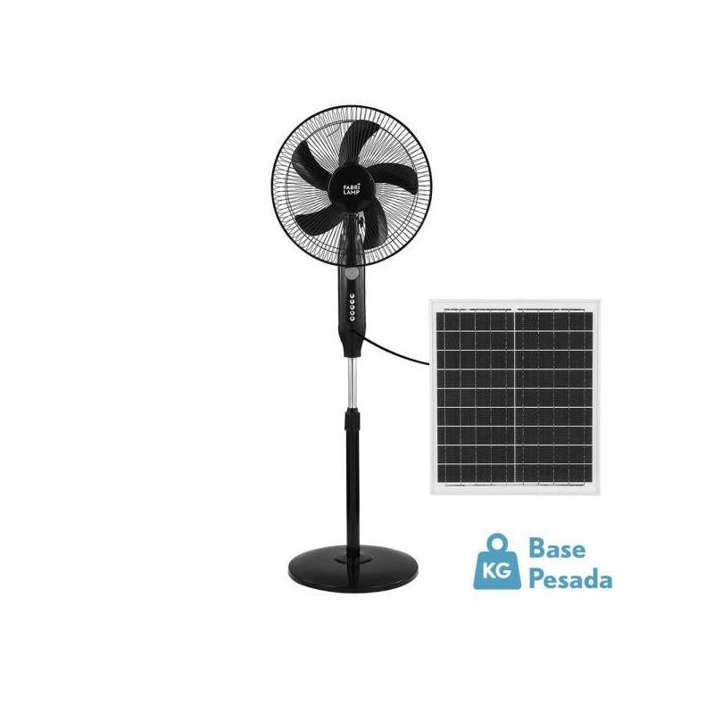 Ventilador De Pie Solar Boreal Negro 30w con 5 aspas - 1