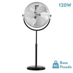 Ventilador De Pie Trascias 120w Negro con 3 aspas plata - 1