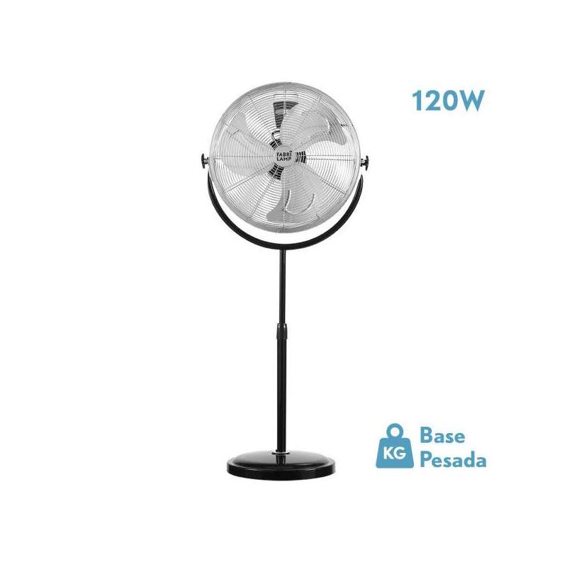 Ventilador De Pie Trascias 120w Negro con 3 aspas plata - 1