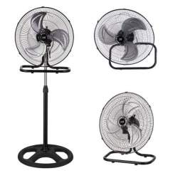 Ventilador de suelo 3 En 1 Recio Negro con 3 Aspas en Plata - 1