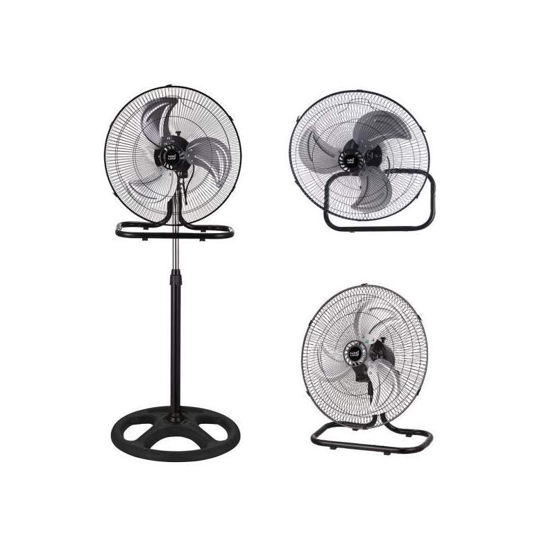 Ventilador de suelo 3 En 1 Recio Negro con 3 Aspas en Plata - 1