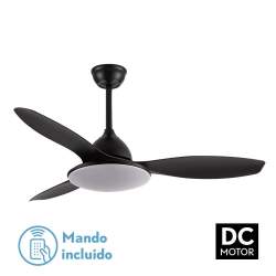 Ventilador de techo led 72W Dc Yael Negro con 3 Aspas