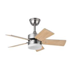 Ventilador de techo led 36w Dc Marta Niquel con 5 Aspas Reversibles Haya/Plata