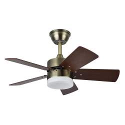 Ventilador de techo led 36w Dc Marta Cuero con 5 Aspas Reversibles Cerezo/Nogal