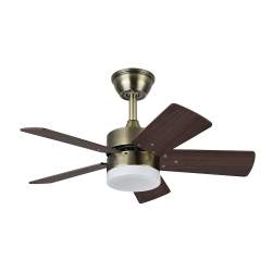 Ventilador de techo led 36w Dc Marta Cuero con 5 Aspas Reversibles Cerezo/Nogal
