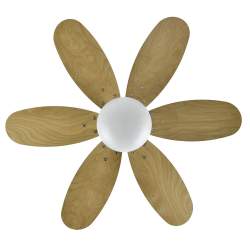 Ventilador de techo Dc Alves 2xe27 Blanco Con 6 Aspas Reversibles Blanco/Haya
